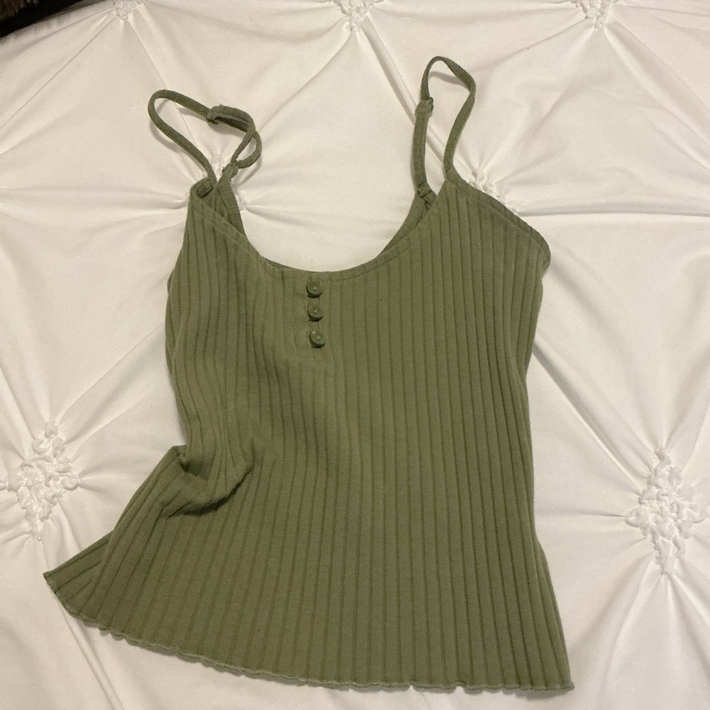 American Eagle Outfitters Sage Ribbed Camisole